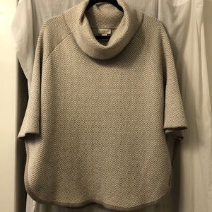 Loft tan/ivory chevron poncho - XS/small